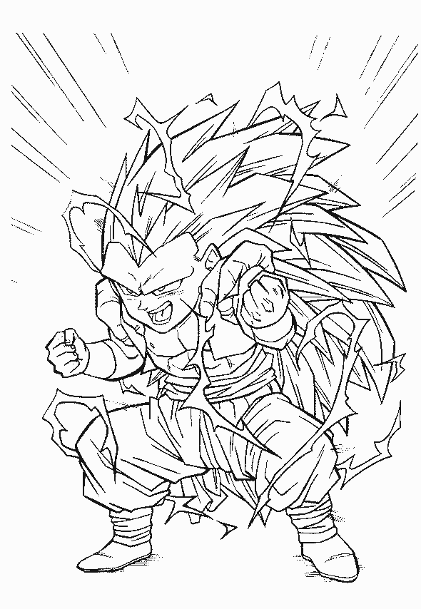 dragon ball gt gotenks. gotenks colouring pages