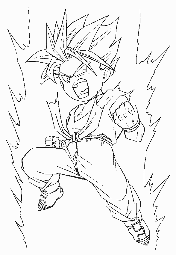 dbz coloring pages trunks - photo #14