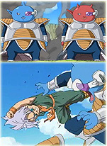 Abo and Kado battle Goten & Trunks